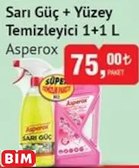 ASPEROX SARI GÜÇ + YÜZEY TEMİZLEYİCİ 1+1 L